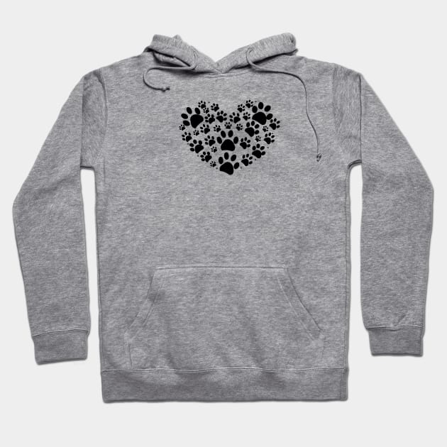 Dog paw print made of heart Hoodie by GULSENGUNEL